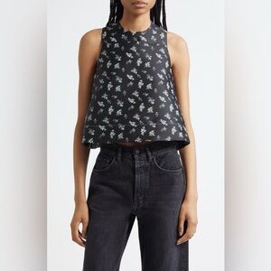 GANNI Floral Jacquard Shell Tank Top